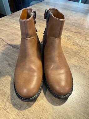 Kids Tan Side-Zip Ankle Boots - Unbranded